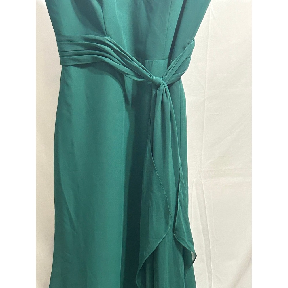 NWT Christina Wu Celebration Size 10 Chiffon Maxi Emerald Green Dress - Picture 9 of 12